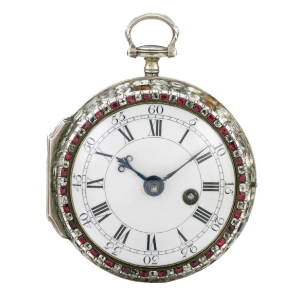 English silver and paste-set verge pocket watch Circa 1780 English silver and paste-set verge pocket watch Circa 1780