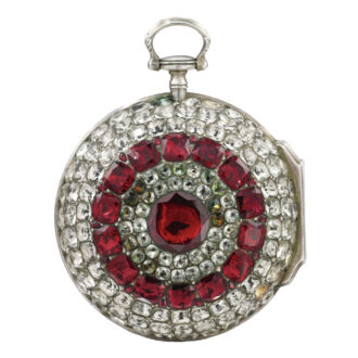 English silver and paste-set verge pocket watch Circa 1780
