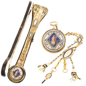 Extremely fine painted on enamel Swiss pocket watch Circa 1790