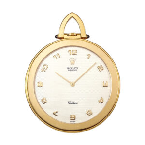 Flat Swiss 18K gold open faced pocket dress watch Circa 1985