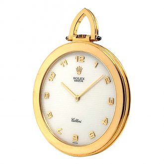 Flat Swiss 18K gold open faced pocket dress watch Circa 1985 Flat Swiss 18K gold open faced pocket dress watch Circa 1985