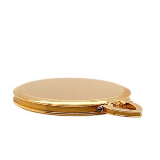 Flat Swiss 18K gold open faced pocket dress watch Circa 1985 Flat Swiss 18K gold open faced pocket dress watch Circa 1985