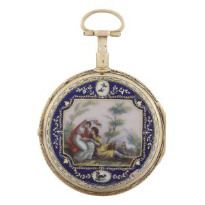 Swiss gold and enamel quarter repeating watch Circa 1780