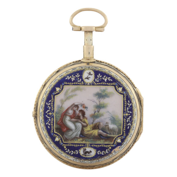 Swiss gold and enamel quarter repeating watch Circa 1780