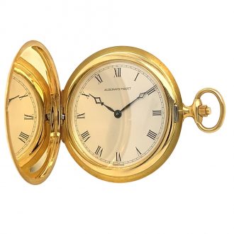 Ultra-flat Swiss 18 carat gold hunting cased pocket watch Circa 1980