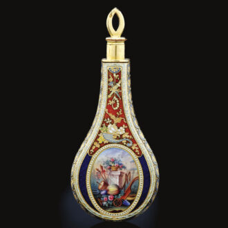 Swiss rare gold and enamel musical scent flacon Circa 1807