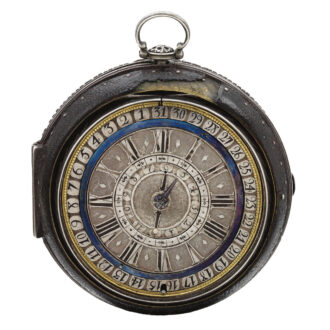 A English silver verge watch with date and alarm Circa 1680