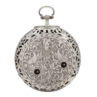 A English silver verge watch with date and alarm Circa 1680