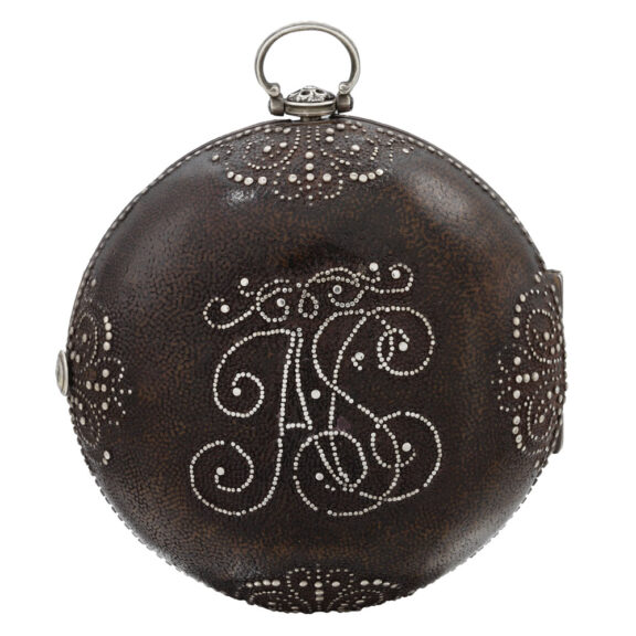 A English silver verge watch with date and alarm Circa 1680 A English silver verge watch with date and alarm Circa 1680
