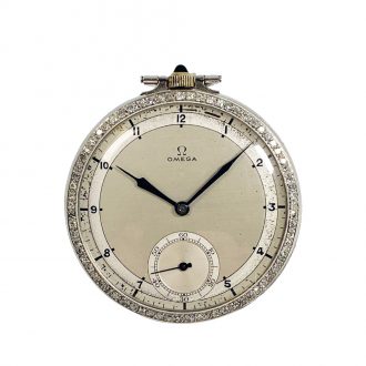 Rare Swiss platinum and diamond-set Art Deco dress watch Circa 1926