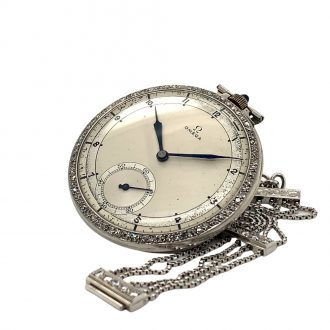 Rare Swiss platinum and diamond-set Art Deco dress watch Circa 1926