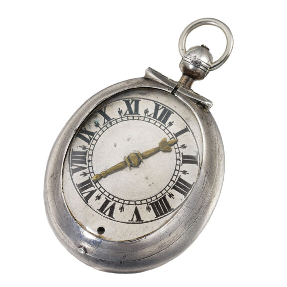 English silver oval pre hairspring puritan watch Circa 1640