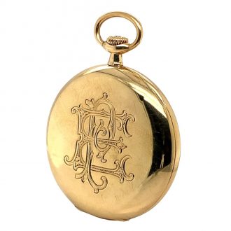 Swiss 18K yellow gold open faced lever pocket watch Circa 1925