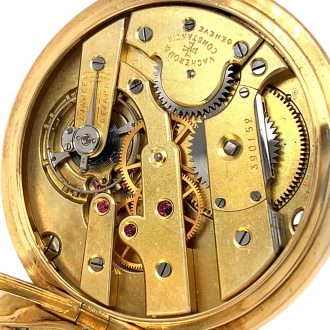 Swiss 18K yellow gold open faced lever pocket watch Circa 1925