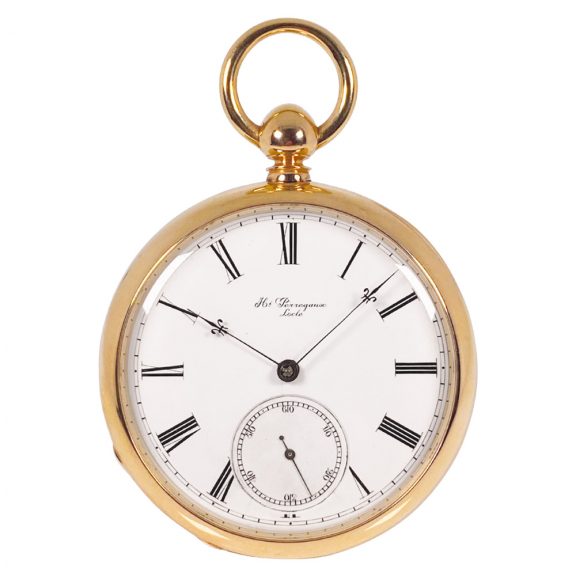 Swiss heavy 18 carat gold pivot detent chronometer Circa 1870