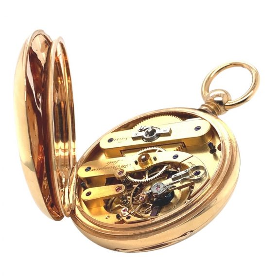 Swiss heavy 18 carat gold pivot detent chronometer Circa 1870 Swiss heavy 18 carat gold pivot detent chronometer Circa 1870
