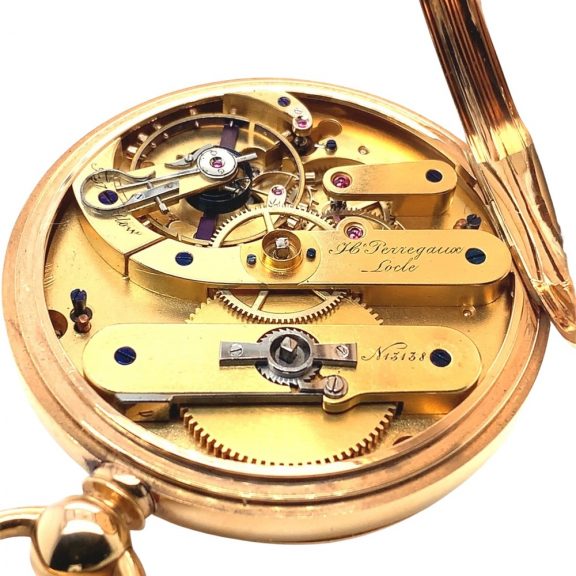 Swiss heavy 18 carat gold pivot detent chronometer Circa 1870 Swiss heavy 18 carat gold pivot detent chronometer Circa 1870