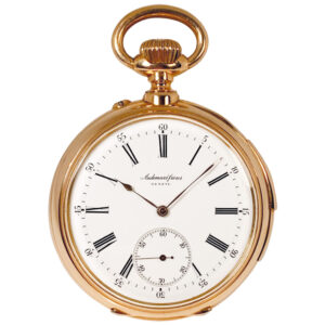 Heavy Swiss gold minute repeating pocket watch Circa 1915