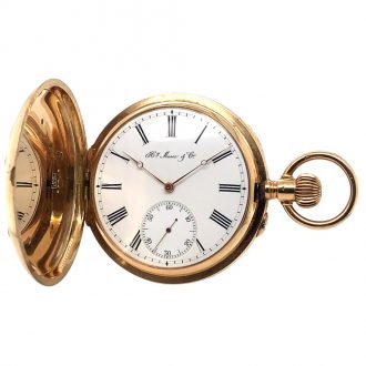 Heavy Swiss gold hunting cased lever pocket watch Circa 1890