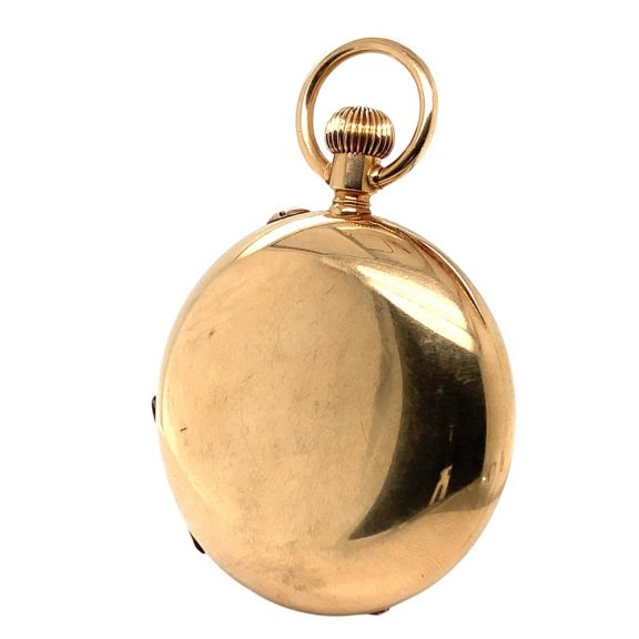 Heavy Swiss gold hunting cased lever pocket watch Circa 1890 Heavy Swiss gold hunting cased lever pocket watch Circa 1890