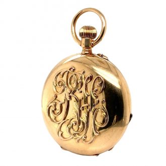 Heavy Swiss gold hunting cased lever pocket watch Circa 1890