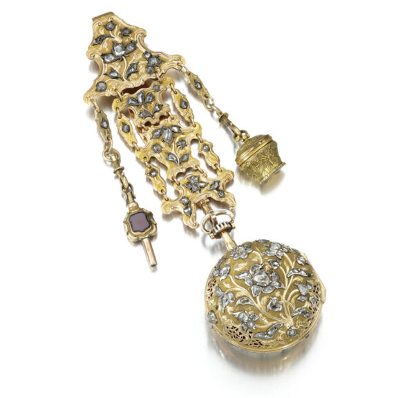 English gold and diamond quarter repeating verge Circa 1760