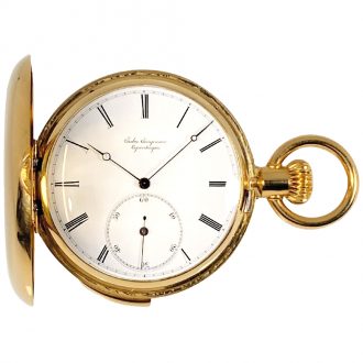 Danish gold five-minute repeating full hunter watch Circa 1865