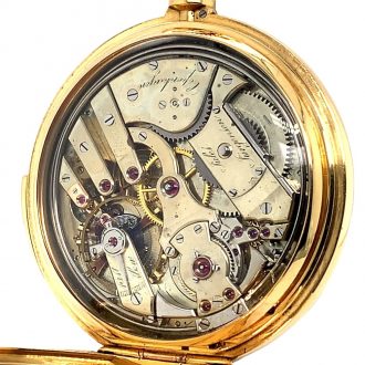 Danish gold five-minute repeating full hunter watch Circa 1865