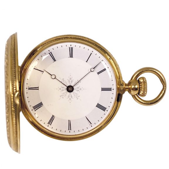 Swiss ornamental gold enamel lady's pocket watch Circa 1867