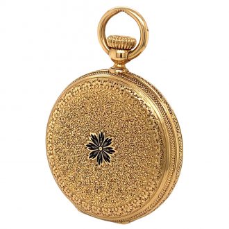 Swiss ornamental gold enamel lady's pocket watch Circa 1867