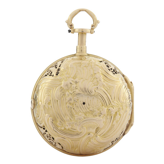 Fine French gold quarter repeating verge watch Circa 1770