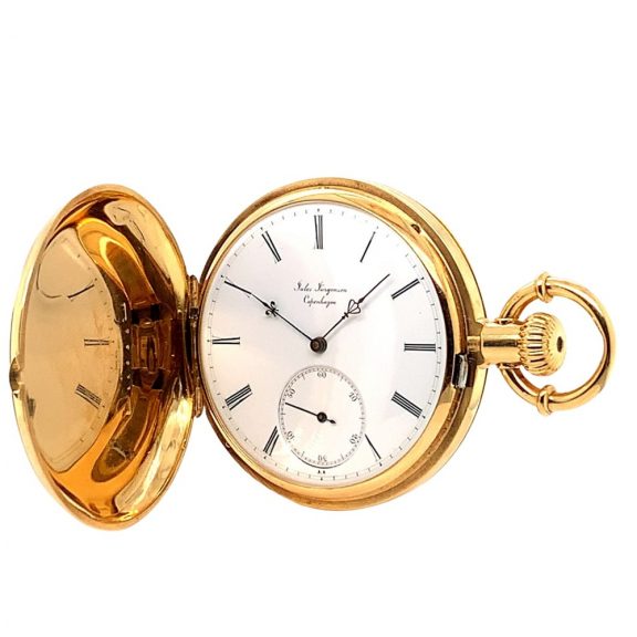 Danish gold full hunter watch with patented hand setting circa 1868 Danish gold full hunter watch with patented hand setting circa 1868