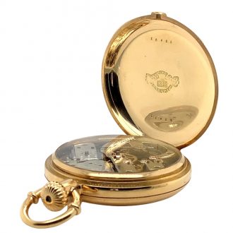 Danish gold full hunter watch with patented hand setting circa 1868
