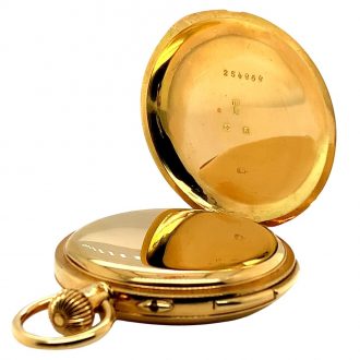 Swiss gold minute repeating keyless pocket watch Circa 1905