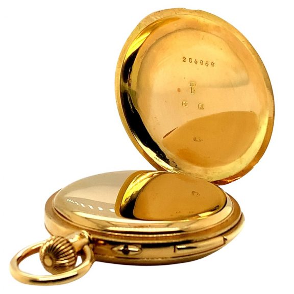 Swiss gold minute repeating keyless pocket watch Circa 1905 Swiss gold minute repeating keyless pocket watch Circa 1905