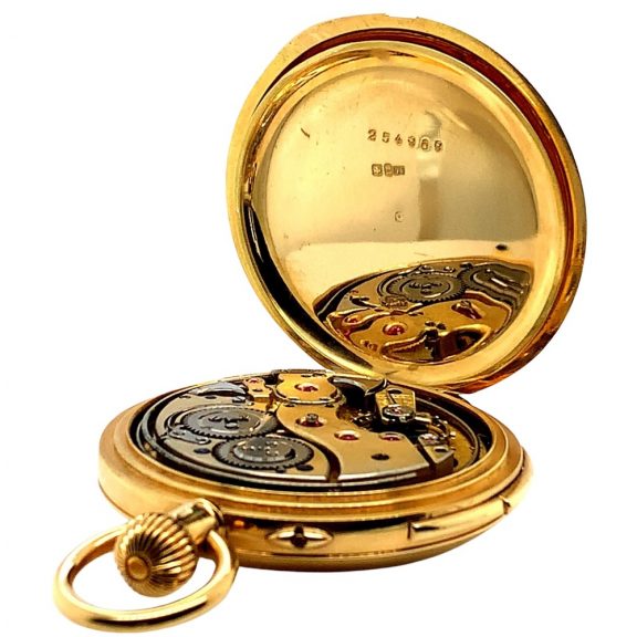 Swiss gold minute repeating keyless pocket watch Circa 1905 Swiss gold minute repeating keyless pocket watch Circa 1905