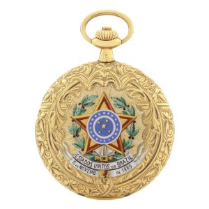Gold watch with emblem of Estados Unitos do Brazil Circa 1910