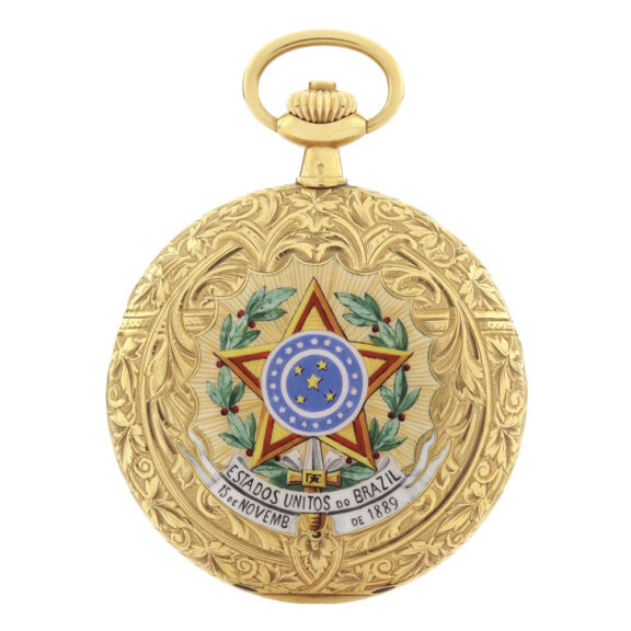 Gold watch with emblem of Estados Unitos do Brazil Circa 1910