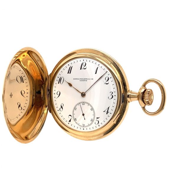 Fine Swiss 18 carat gold hunting cased pocket watch Circa 1907 Fine Swiss 18 carat gold hunting cased pocket watch Circa 1907