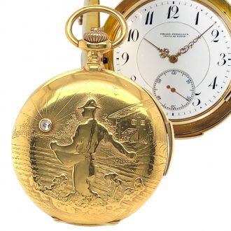 Swiss minute repeating hunting cased pocket watch Circa 1900