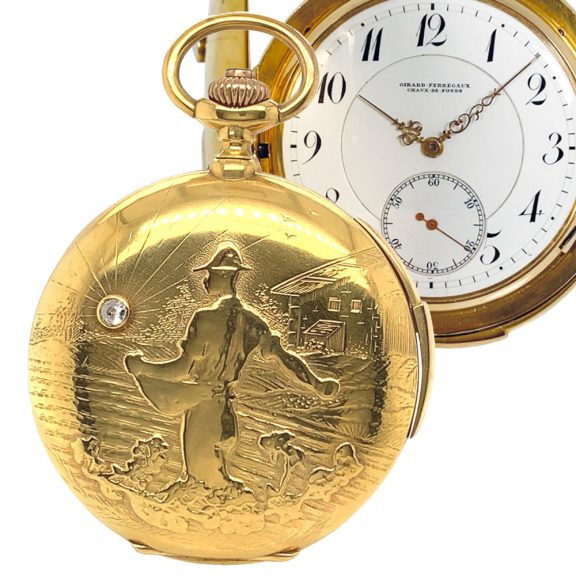Swiss minute repeating hunting cased pocket watch Circa 1900