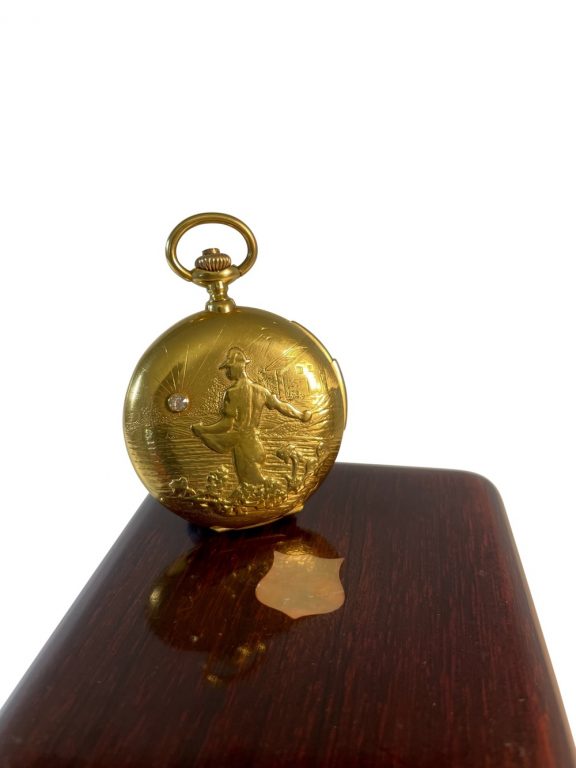 Swiss minute repeating hunting cased pocket watch Circa 1900 Swiss minute repeating hunting cased pocket watch Circa 1900