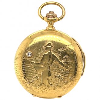 Swiss minute repeating hunting cased pocket watch Circa 1900