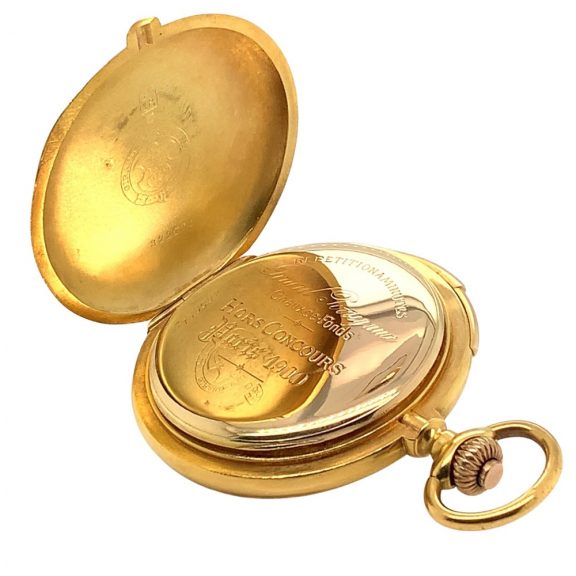 Swiss minute repeating hunting cased pocket watch Circa 1900 Swiss minute repeating hunting cased pocket watch Circa 1900