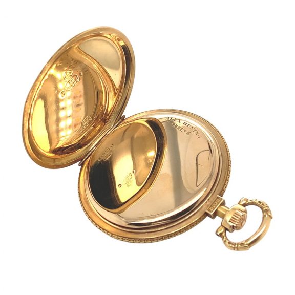 Flat decorative Swiss gold enamel lever pocket watch, circa 1910 Flat decorative Swiss gold enamel lever pocket watch, circa 1910