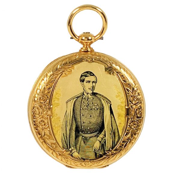 Swiss gold lever pocket watch with enamel portrait Circa 1833