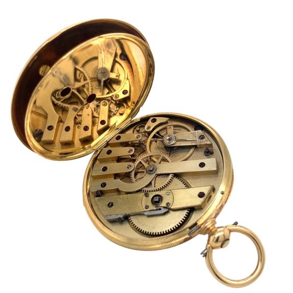 Swiss gold lever pocket watch with enamel portrait Circa 1833 Swiss gold lever pocket watch with enamel portrait Circa 1833