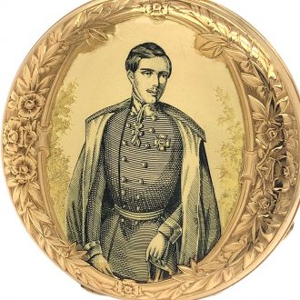Swiss gold lever pocket watch with enamel portrait Circa 1833