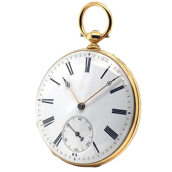 Swiss gold lever pocket watch with enamel portrait Circa 1833 Swiss gold lever pocket watch with enamel portrait Circa 1833