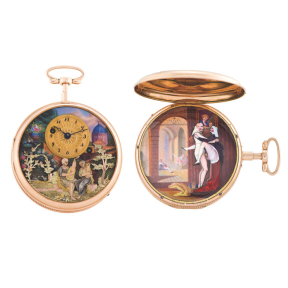Swiss “musique d’amour” repeating watch with concealed erotic automaton Circa 1810 Swiss “musique d’amour” repeating watch with concealed erotic automaton Circa 1810